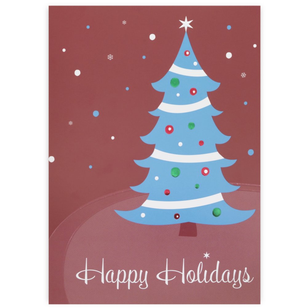Holiday Greeting Card - Happy Holidays Contemporary Tree