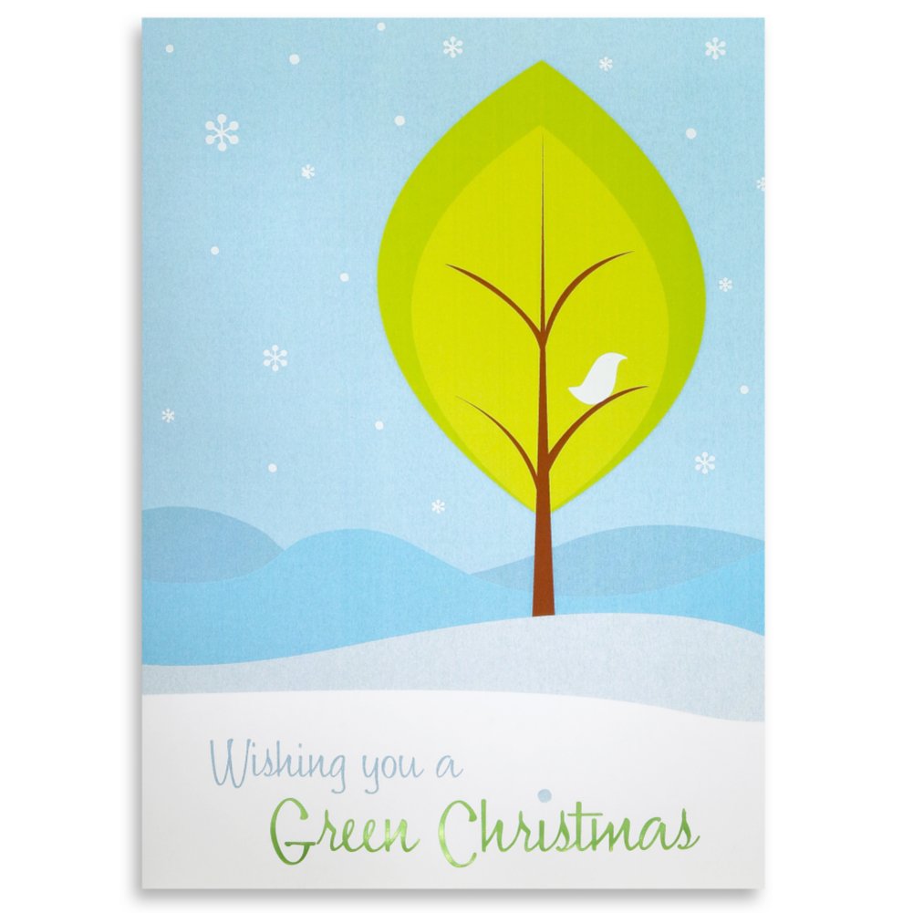 Holiday Greeting Card - Wishing you a GREEN Christmas