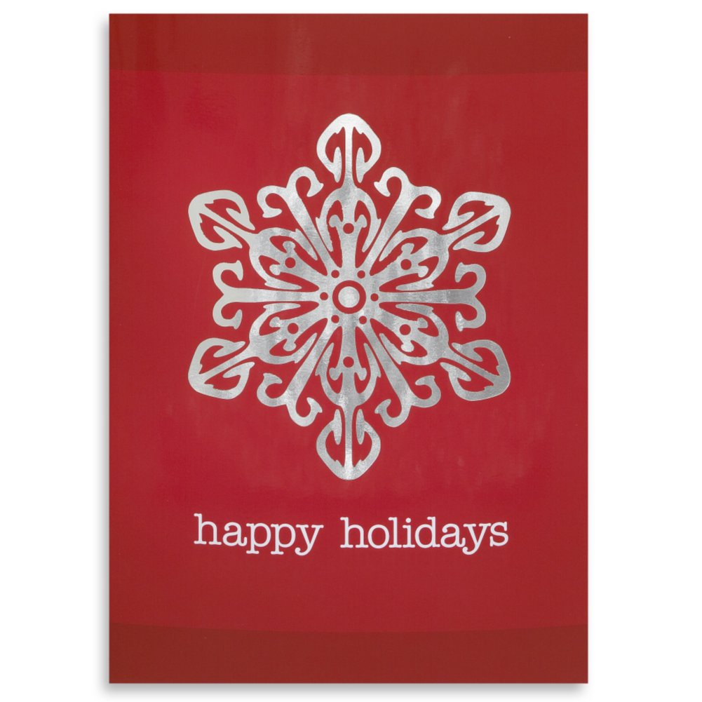Holiday Greeting Card - Single Silver Snowflake