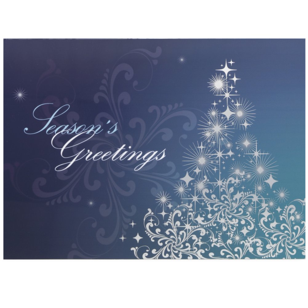 Holiday Greeting Card - Silver Snowflake Tree