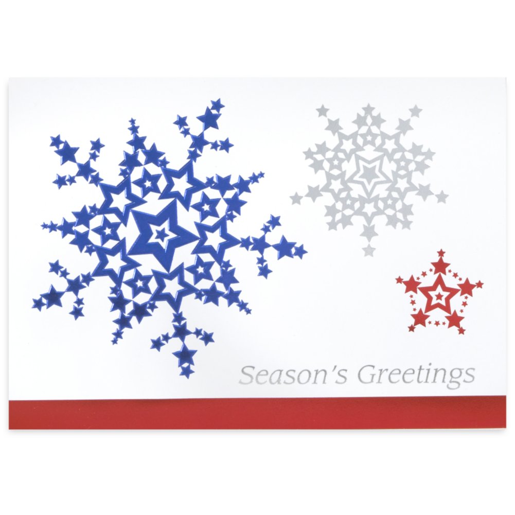 Holiday Greeting Card - Patriotic Snowflakes