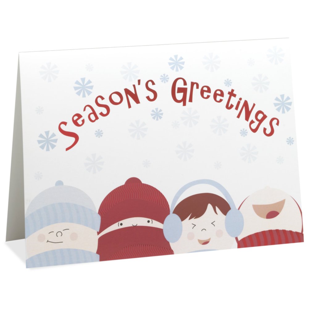 Holiday Greeting Card - Winter Children Season's Greeting SIDE