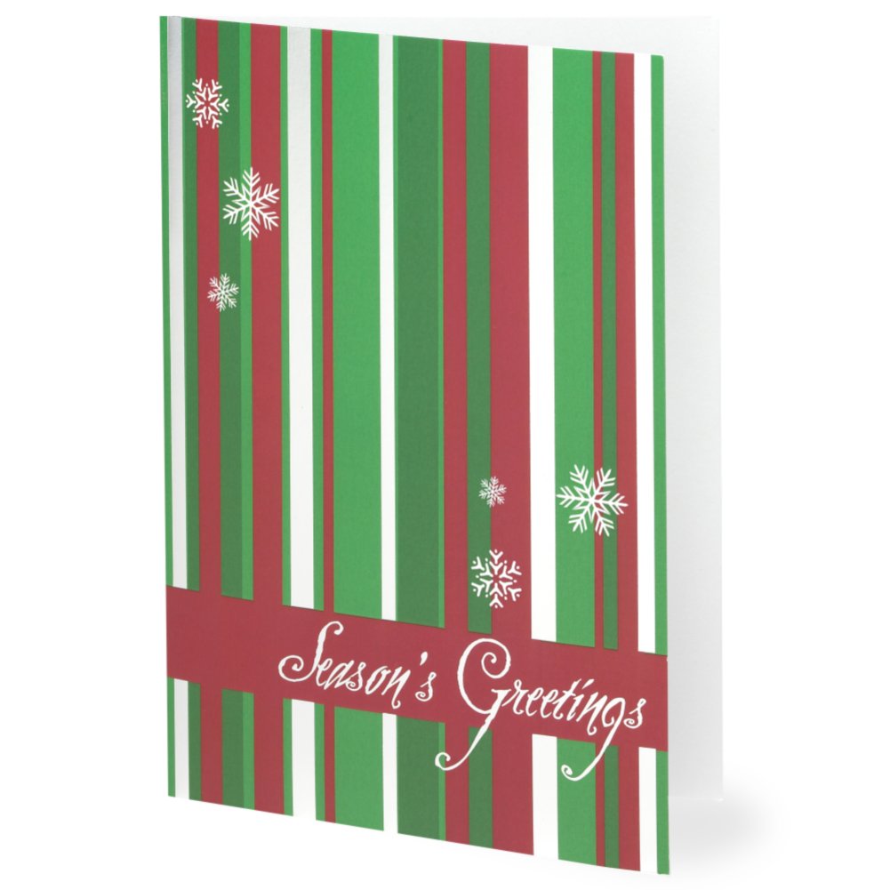 Holiday Greeting Card - Striped Season's Greetings SIDE
