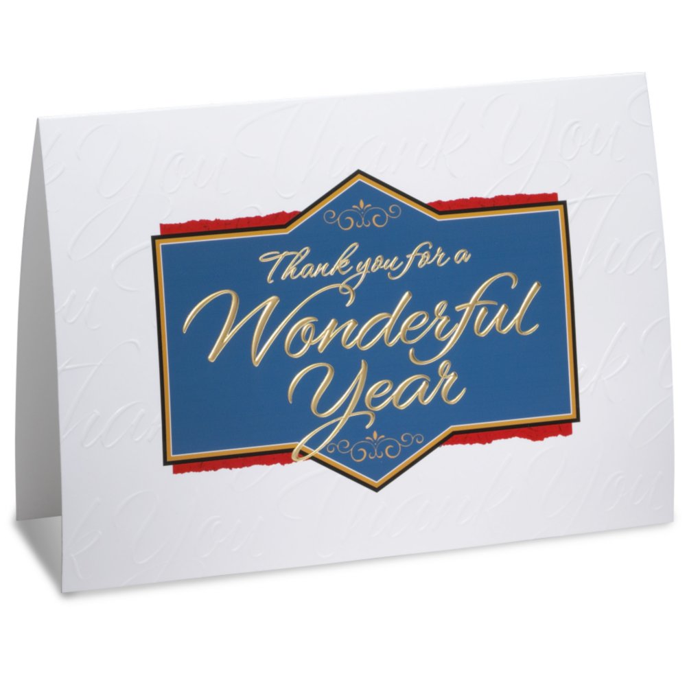 Holiday Greeting Card - Thank You for a Wonderful Year SIDE