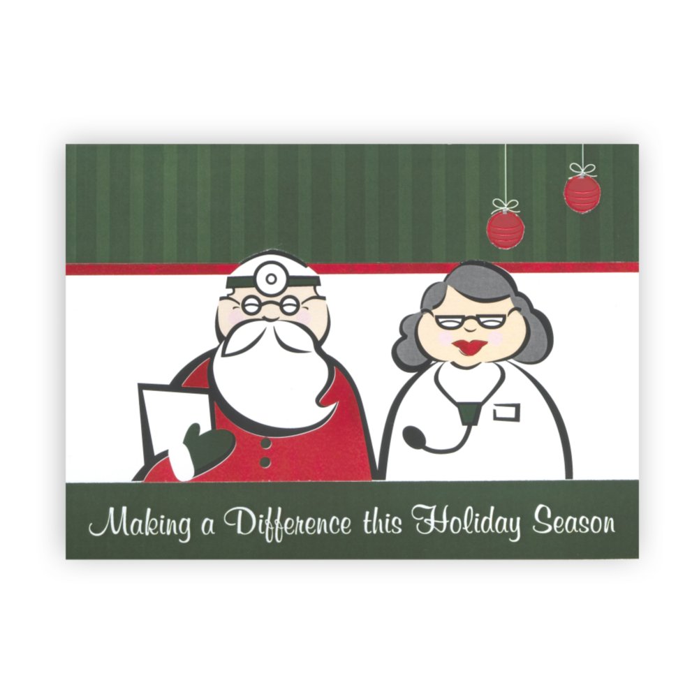 Holiday Greeting Card - Medical - Dr. and Mrs. Claus