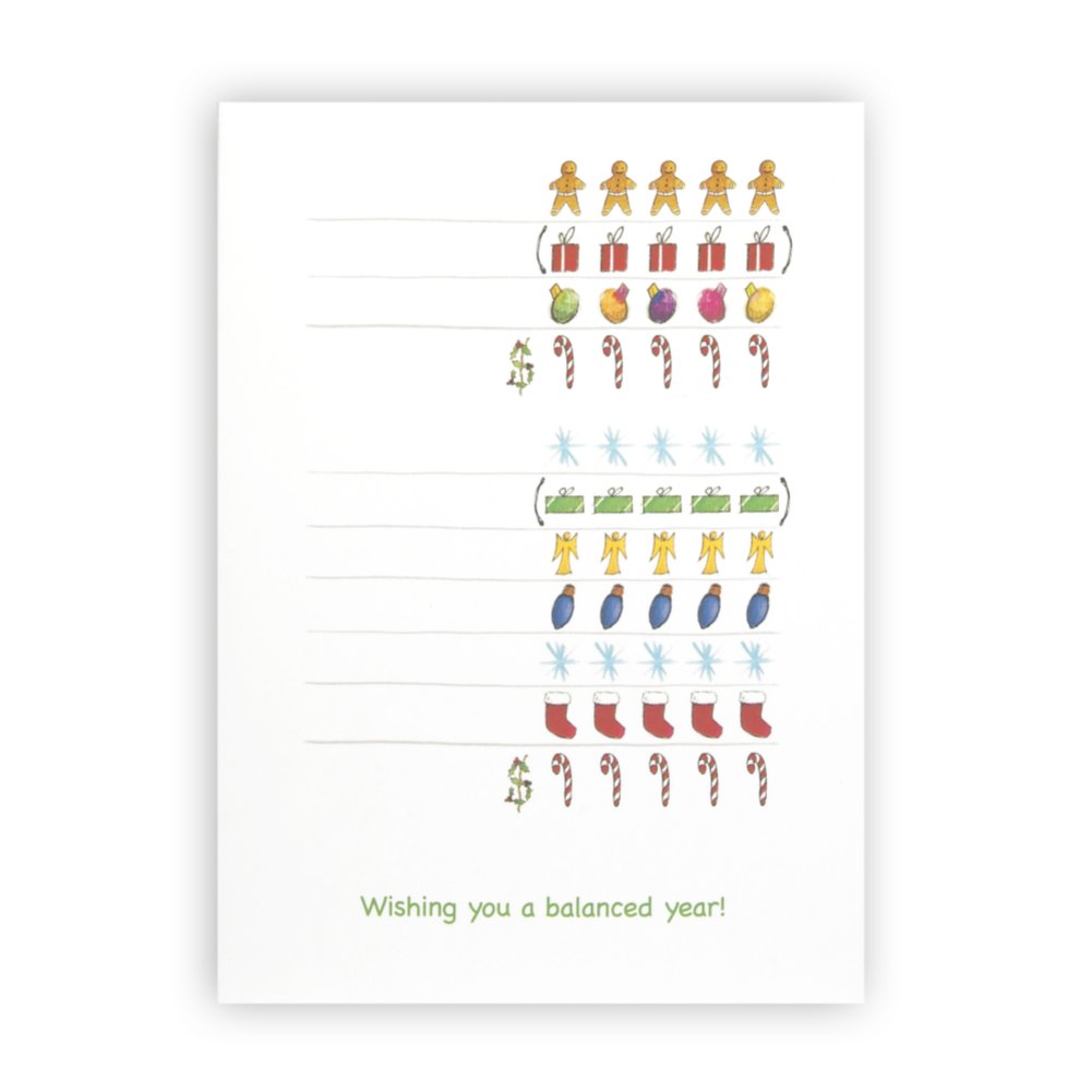 Holiday Greeting Card - Accounting - Balanced Year