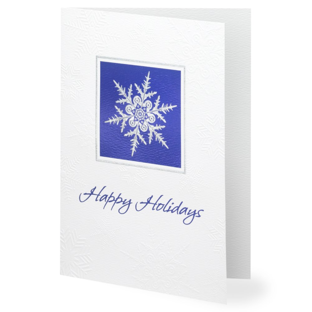 Holiday Greeting Card - Happy Holidays Winter Snowflakes SIDE