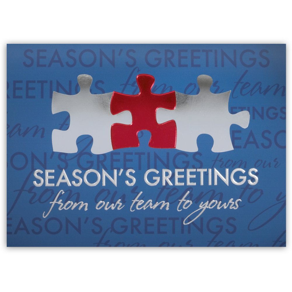 Holiday Greeting Card - Teamwork Puzzle Pieces