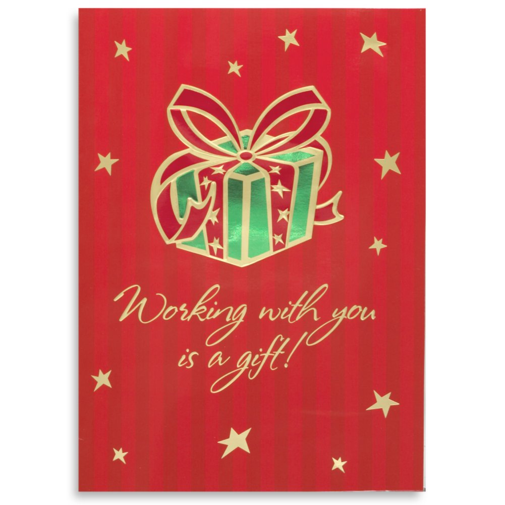 Holiday Greeting Card - Pinstripe Working with You is a Gift
