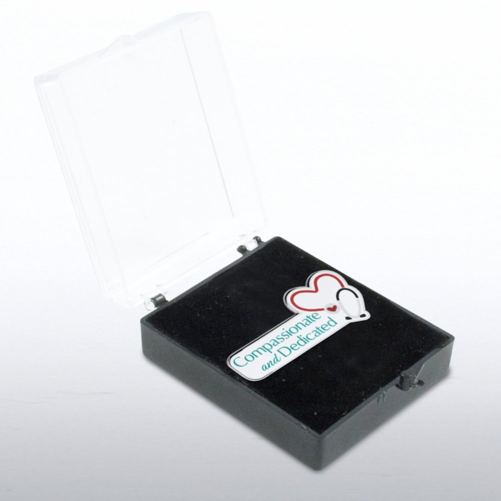 Lapel Pin - Stethoscope: Compassionate and Dedicated BOX