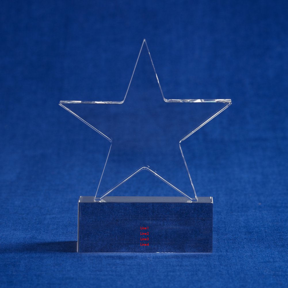 Crystal Trophy - Star - Small