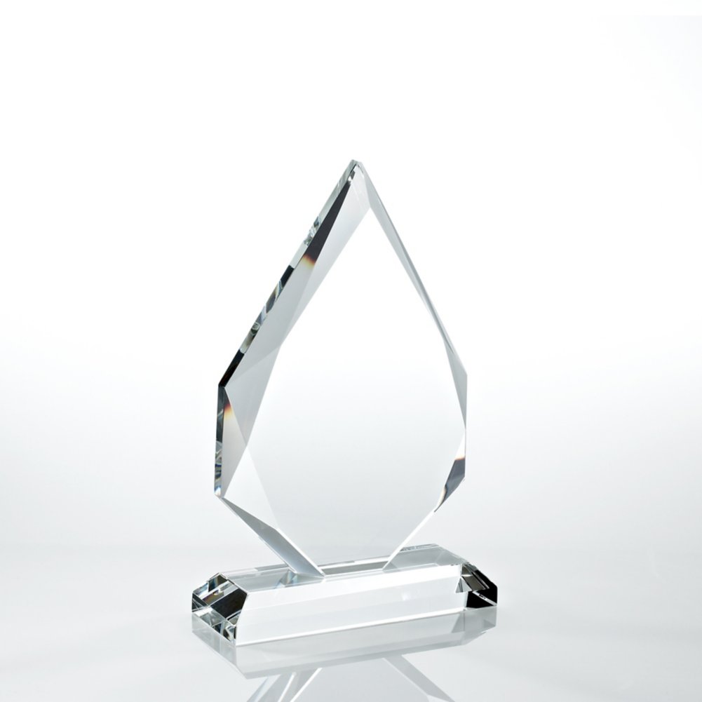 Beveled Edge Crystal Flame Trophy - Diamond SIDE