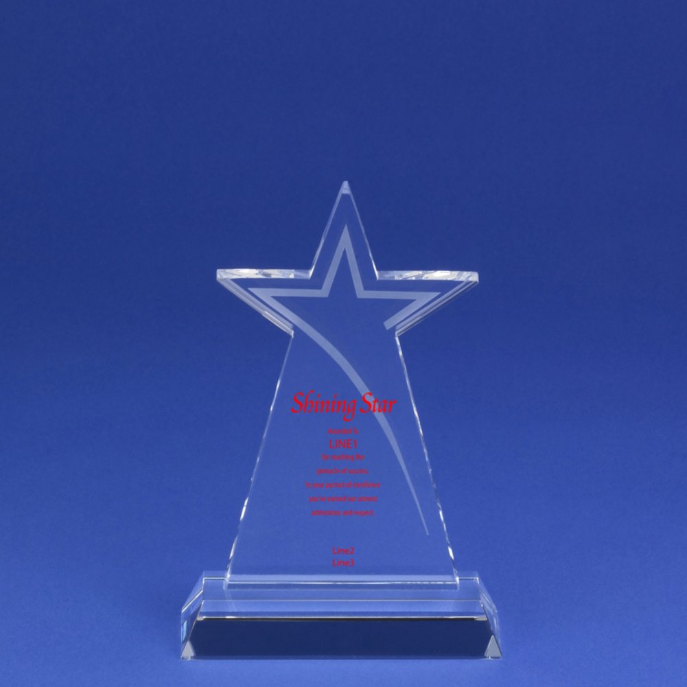 Etched Crystal Star Trophy