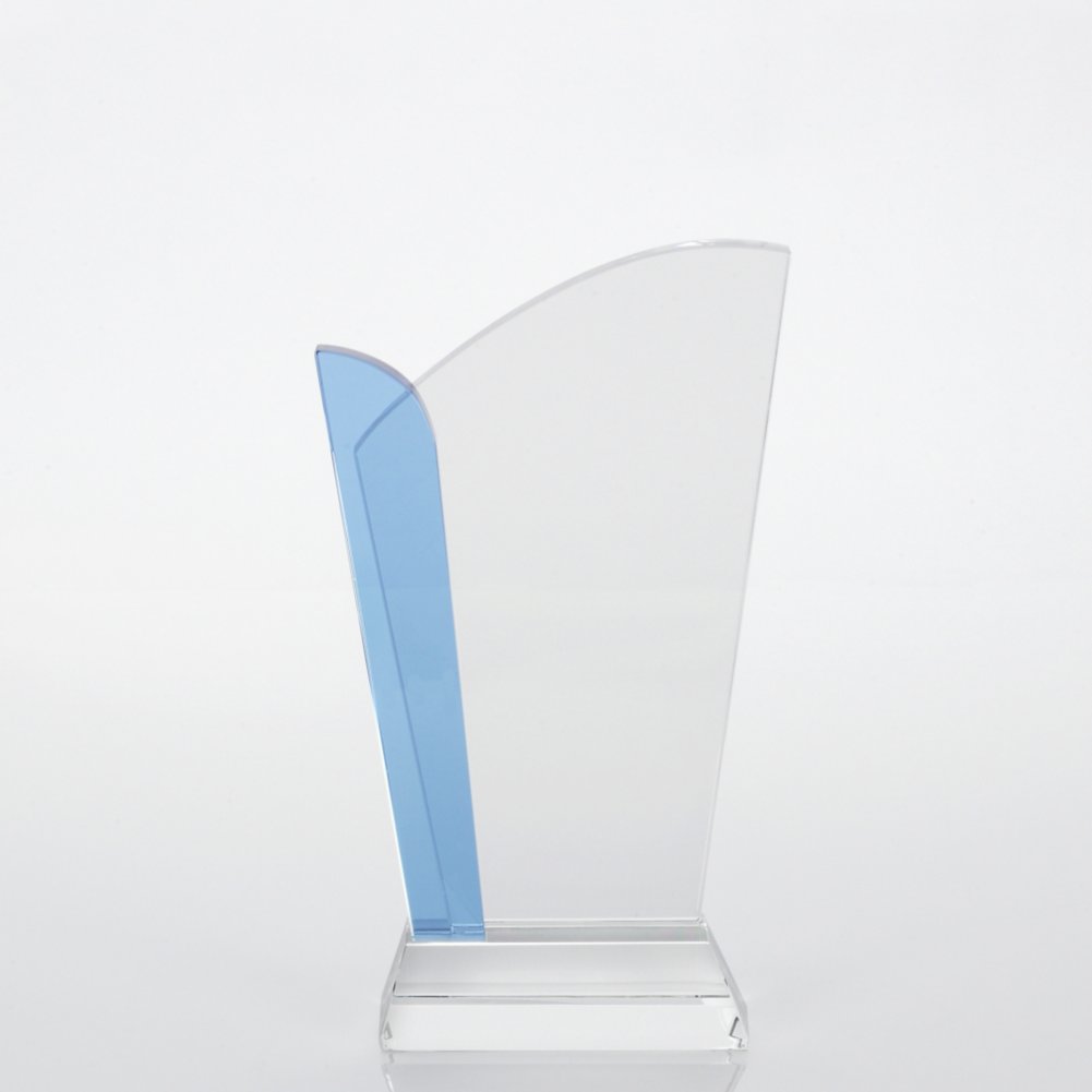 Crystal Light Blue Accent Trophy - Straight Edge OPEN
