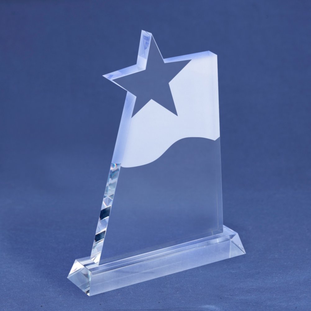Frosted Crystal Star Trophy SIDE