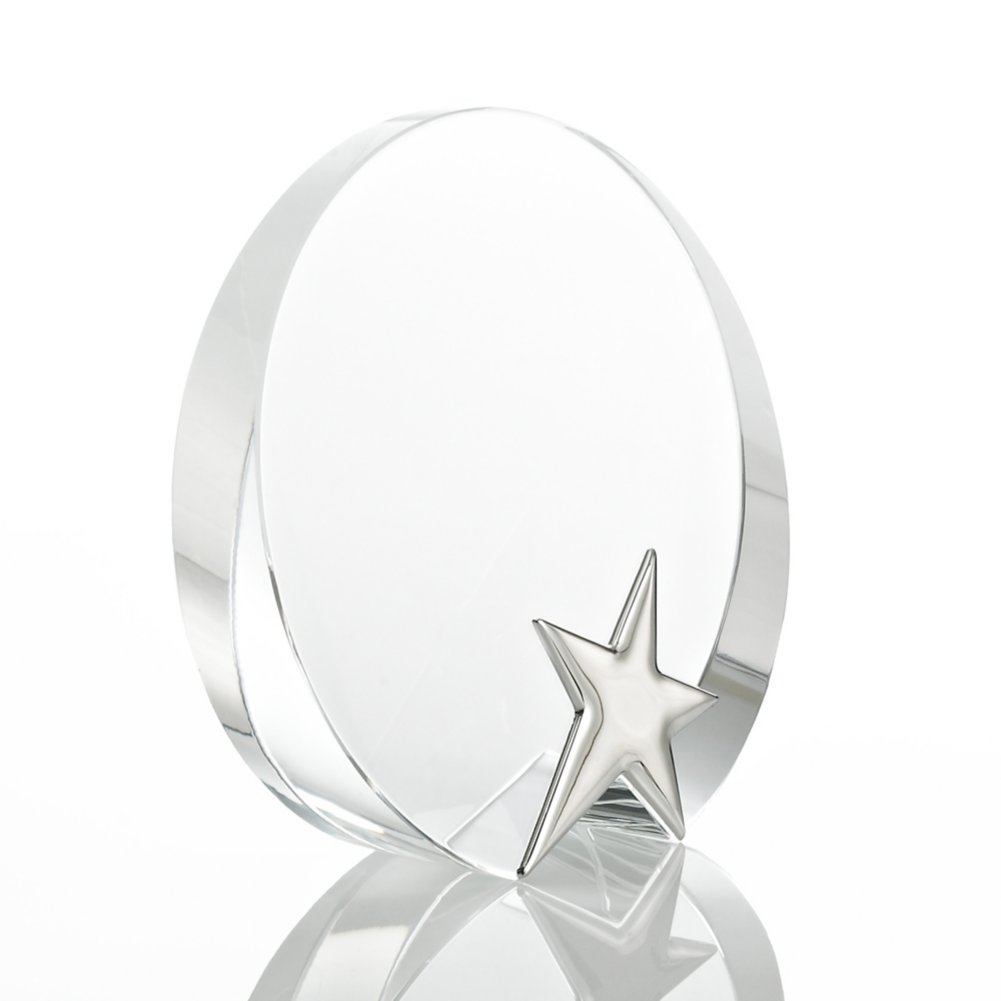 Silver Star Accent Trophy - Round SIDE