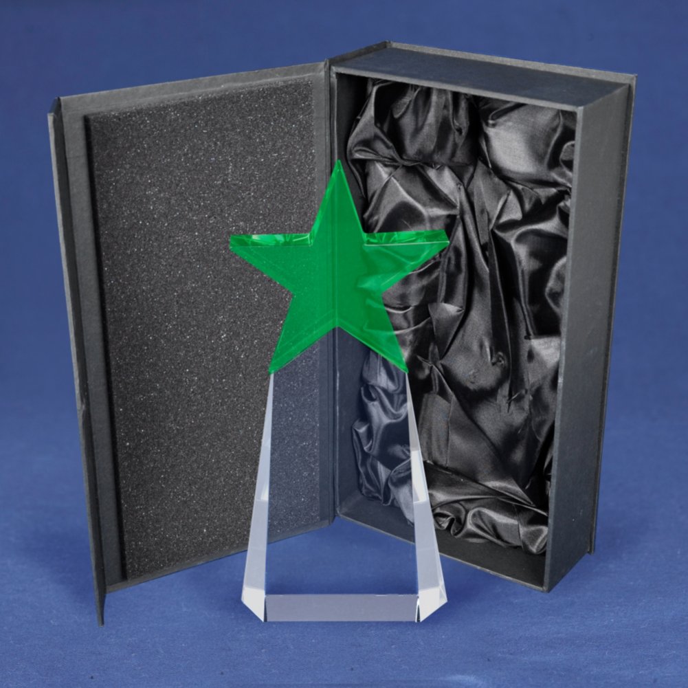 Crystal Star Pinnacle Trophy - Emerald BOX
