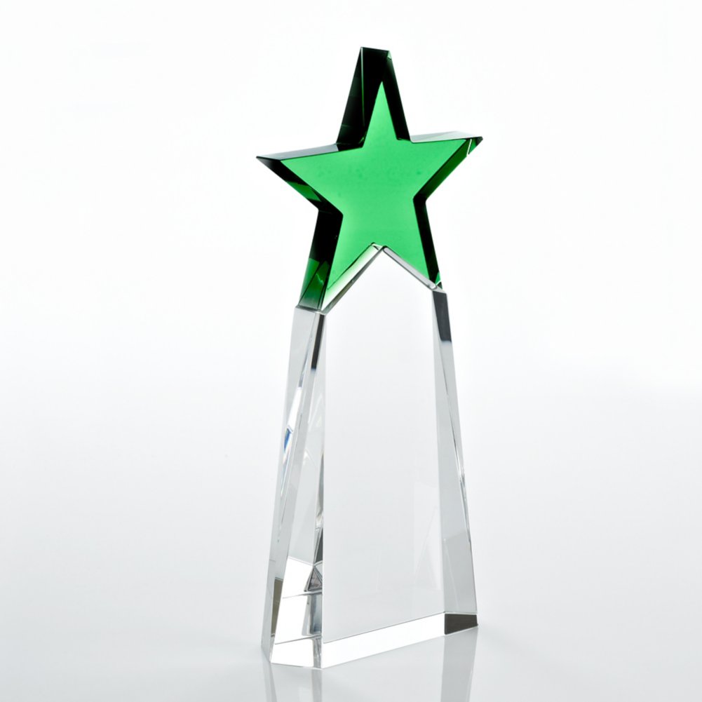 Crystal Star Pinnacle Trophy - Emerald SIDE