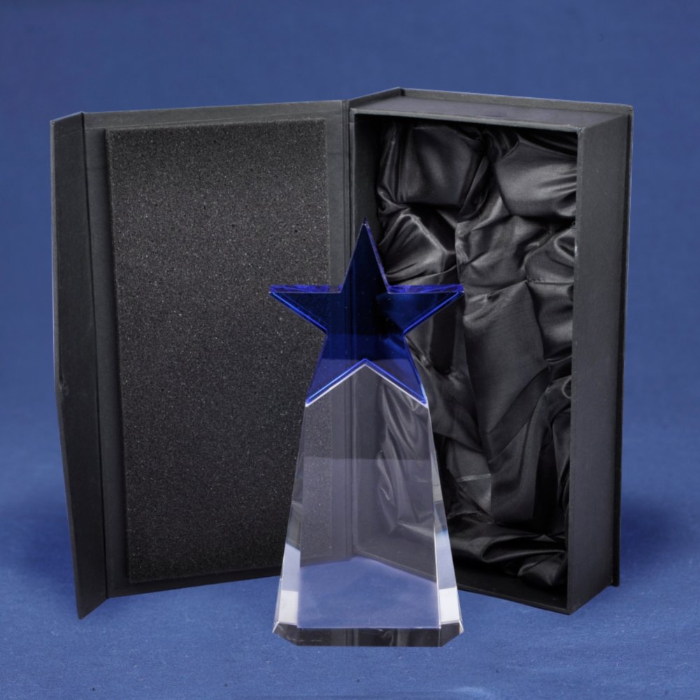 Crystal Star Pinnacle Trophy - Cobalt BOX