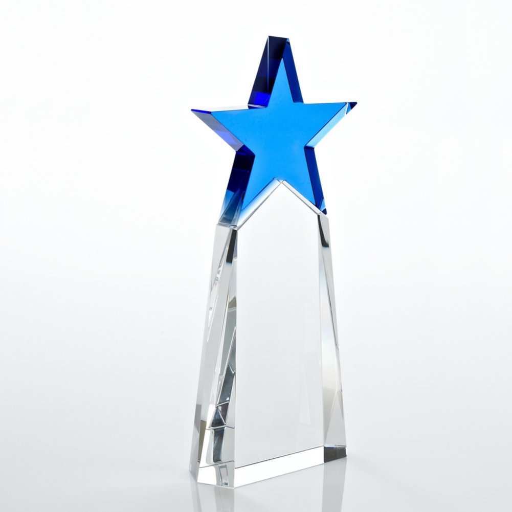 Crystal Star Pinnacle Trophy - Cobalt SIDE