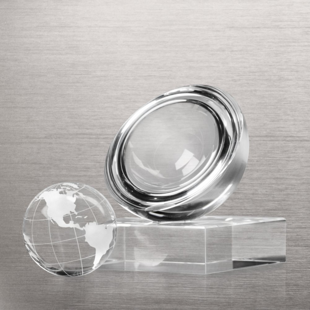 Crystal Globe Pedestal Trophy OPEN