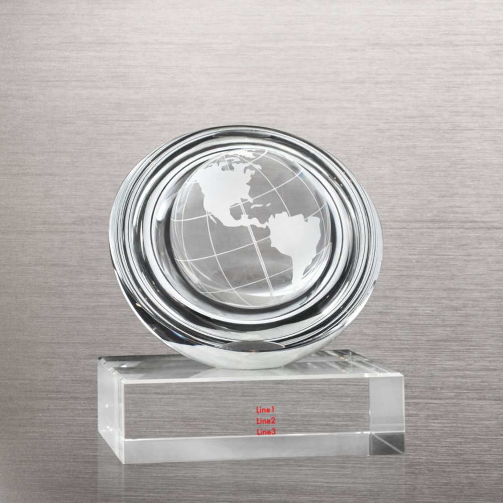 Crystal Globe Pedestal Trophy