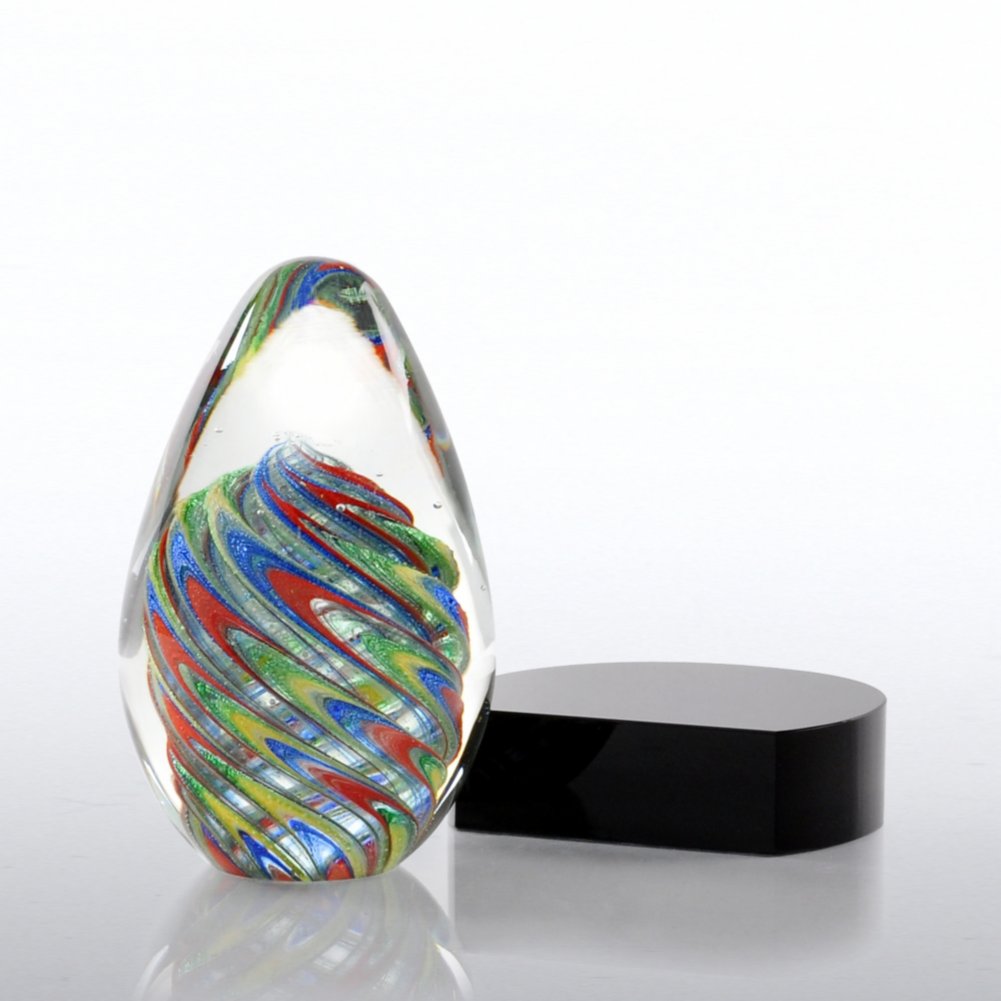 Art Glass Colorful Swirls Trophy OPEN