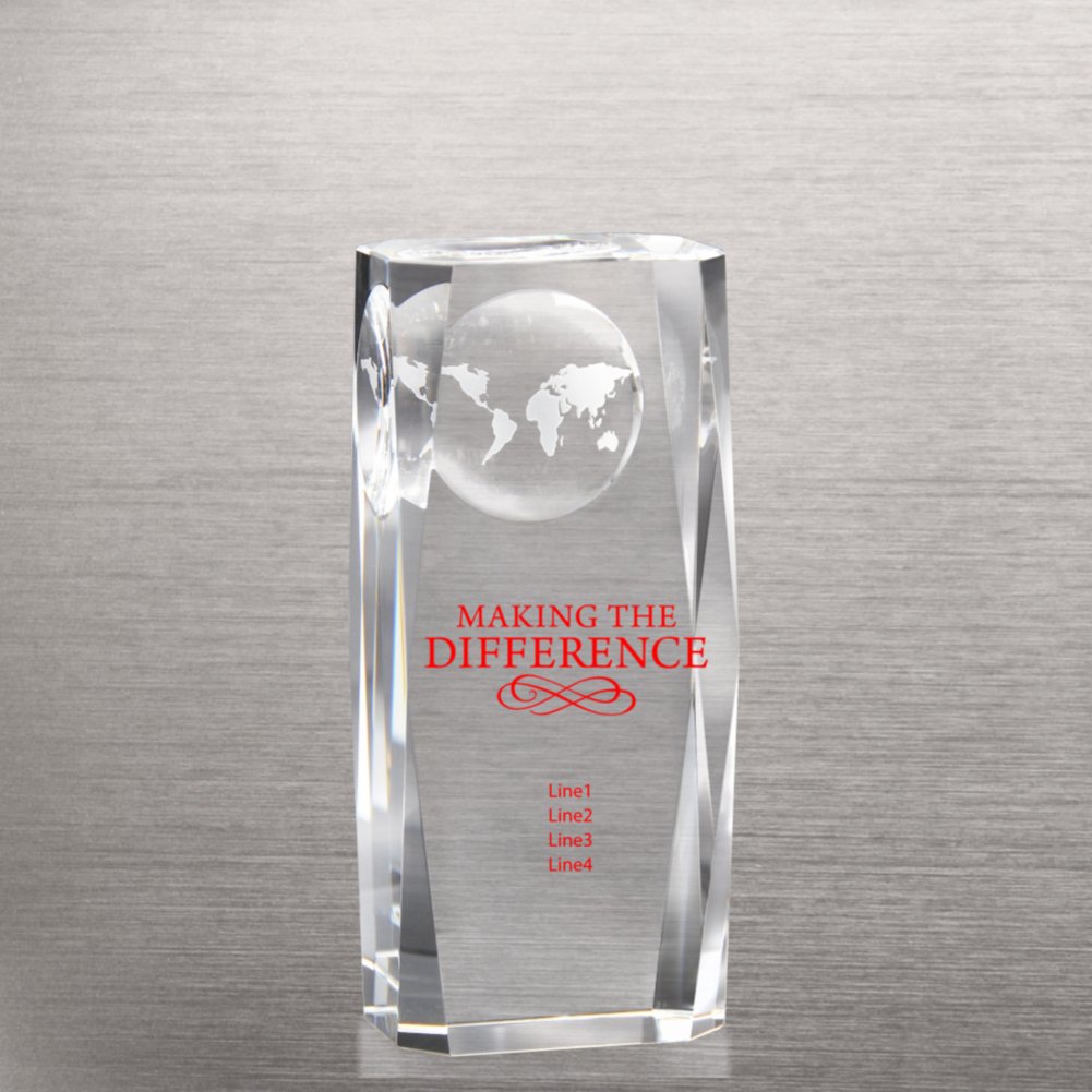 Beveled-Edge Globe Impression Trophy