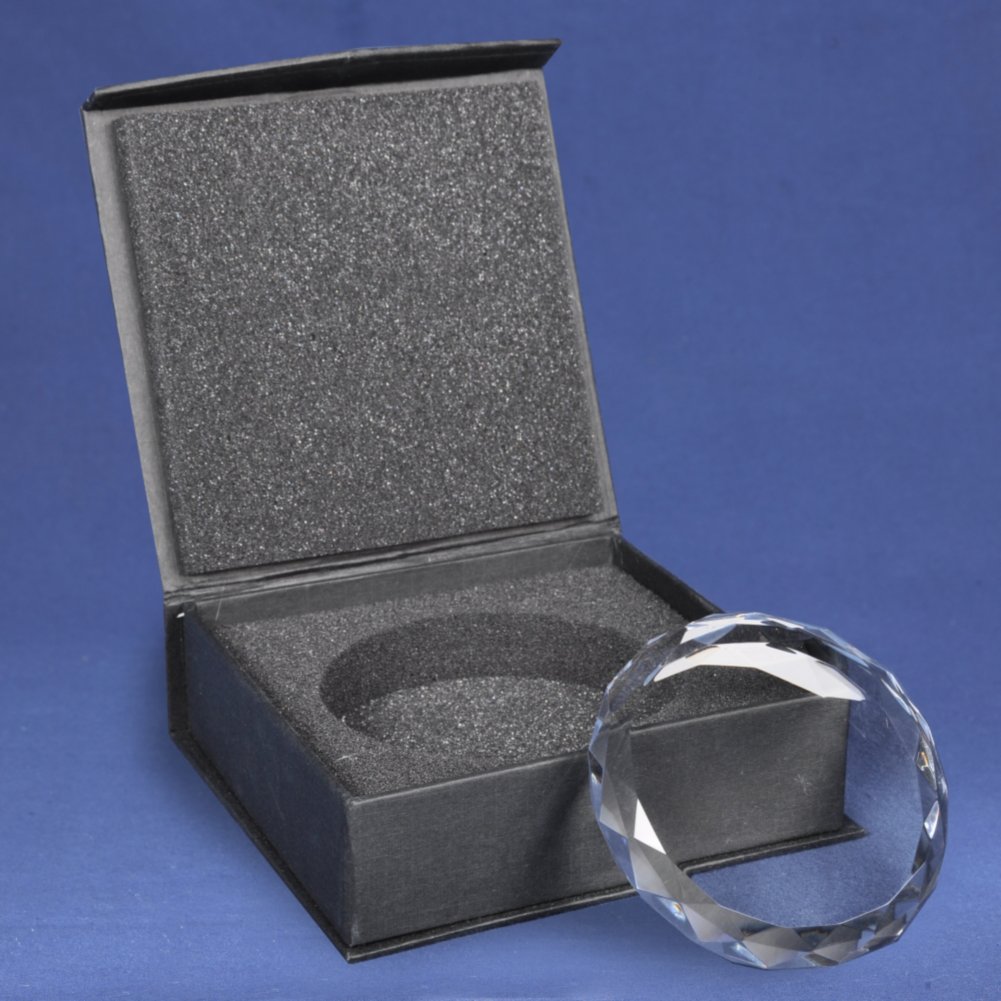 Diamond Cut Crystal Paperweight BOX