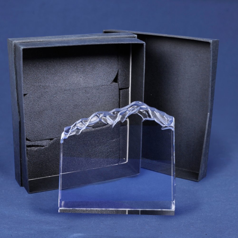 Chiseled Column Glass Trophy BOX