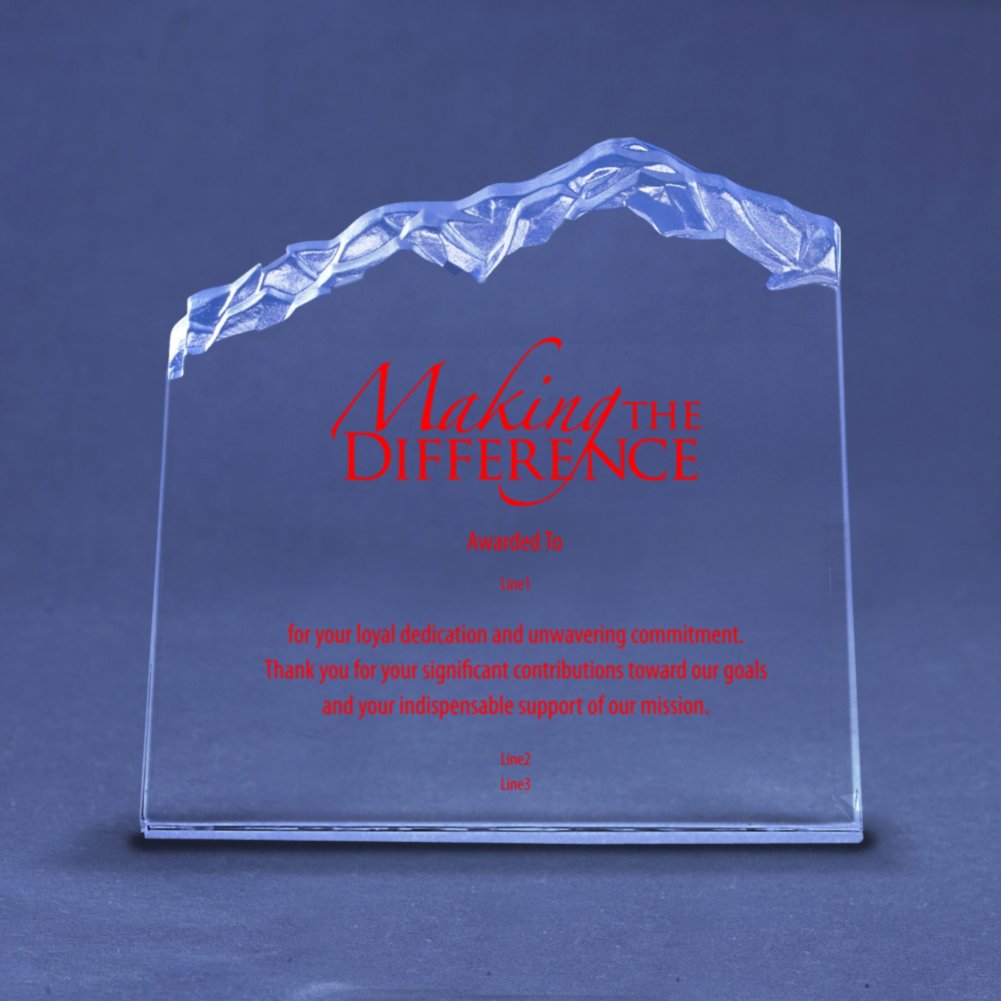 Chiseled Column Glass Trophy