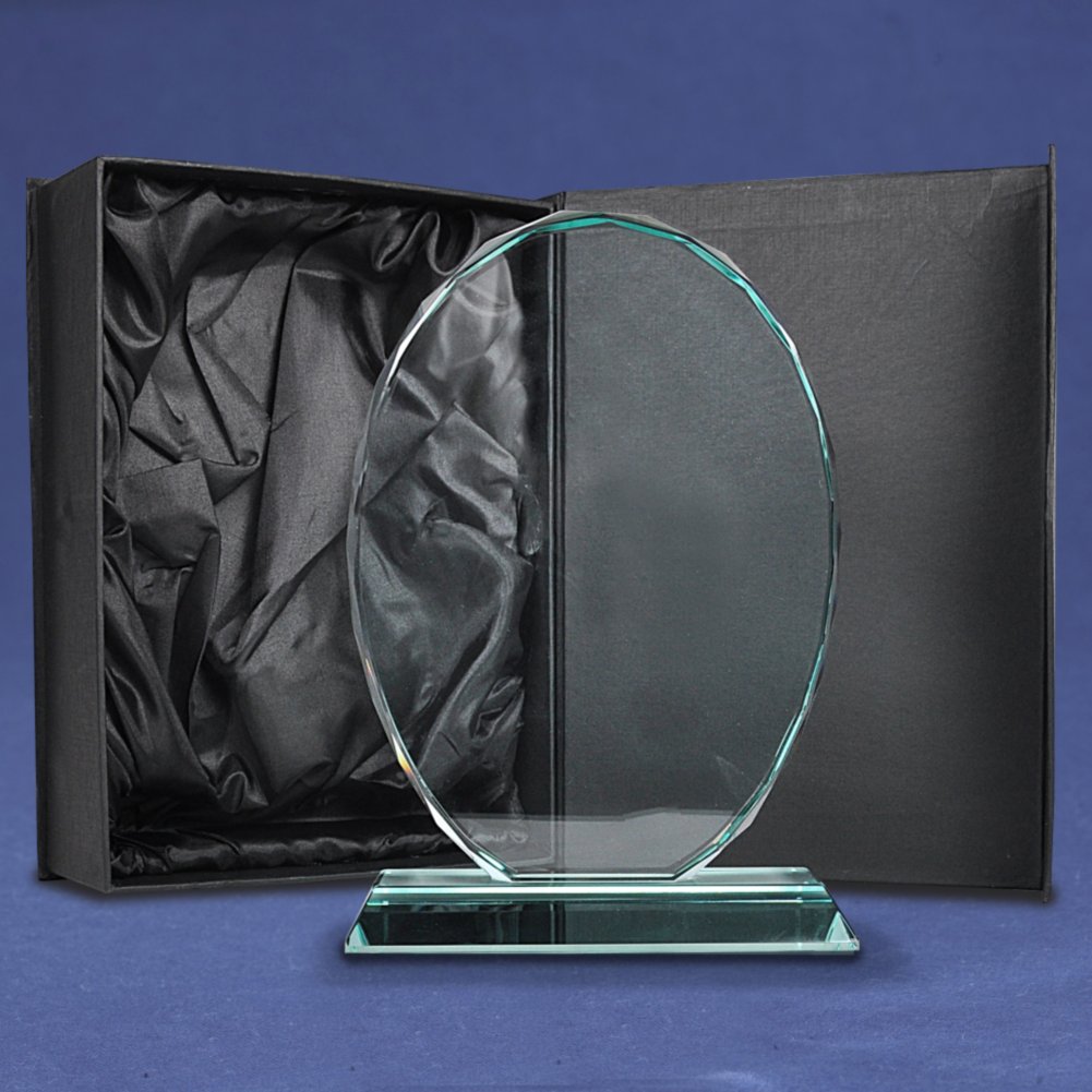 Premium Jade Character Trophy - Beveled Oval BOX