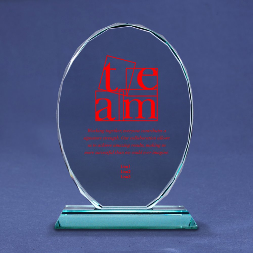 Premium Jade Character Trophy - Beveled Oval