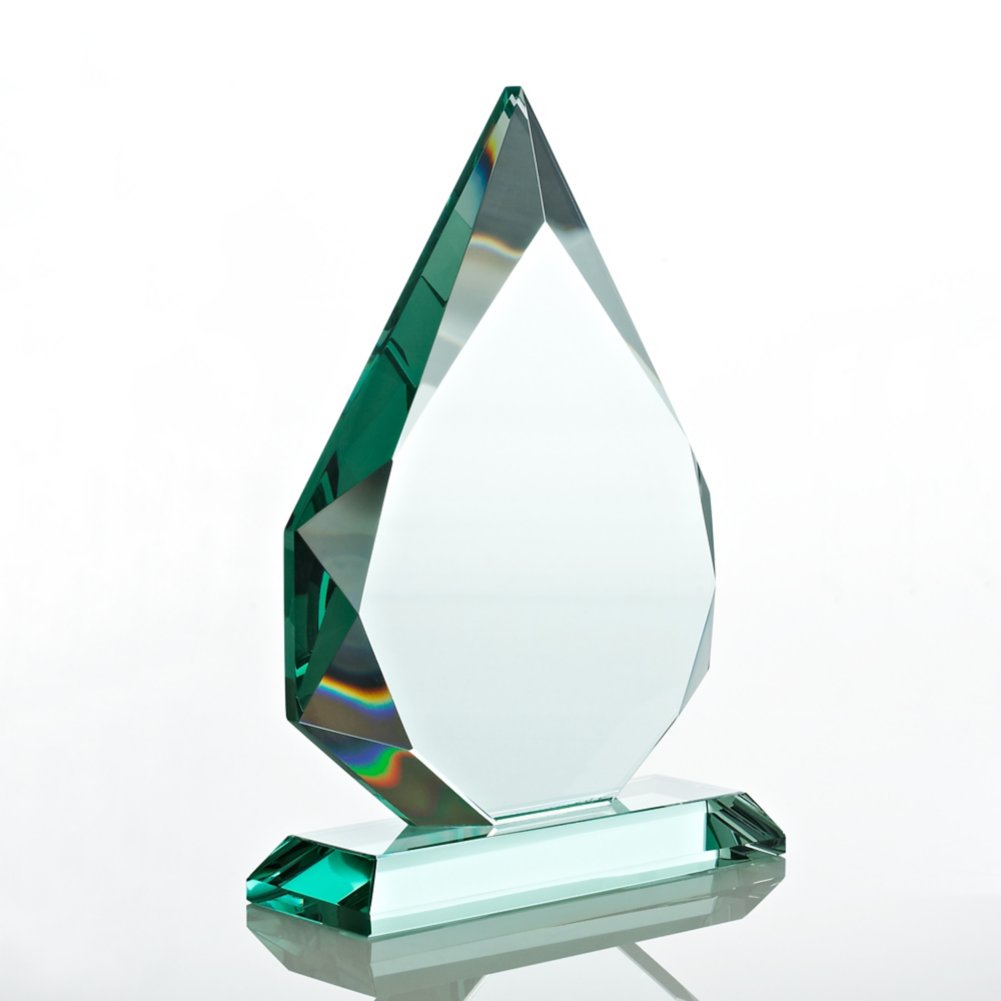 Premium Jade Character Trophy - Beveled Flame SIDE