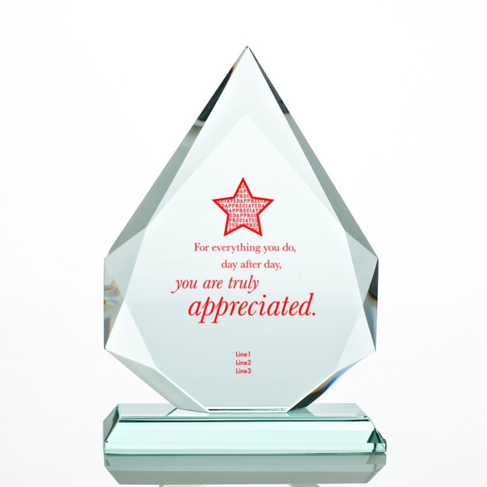 Premium Jade Character Trophy - Beveled Flame