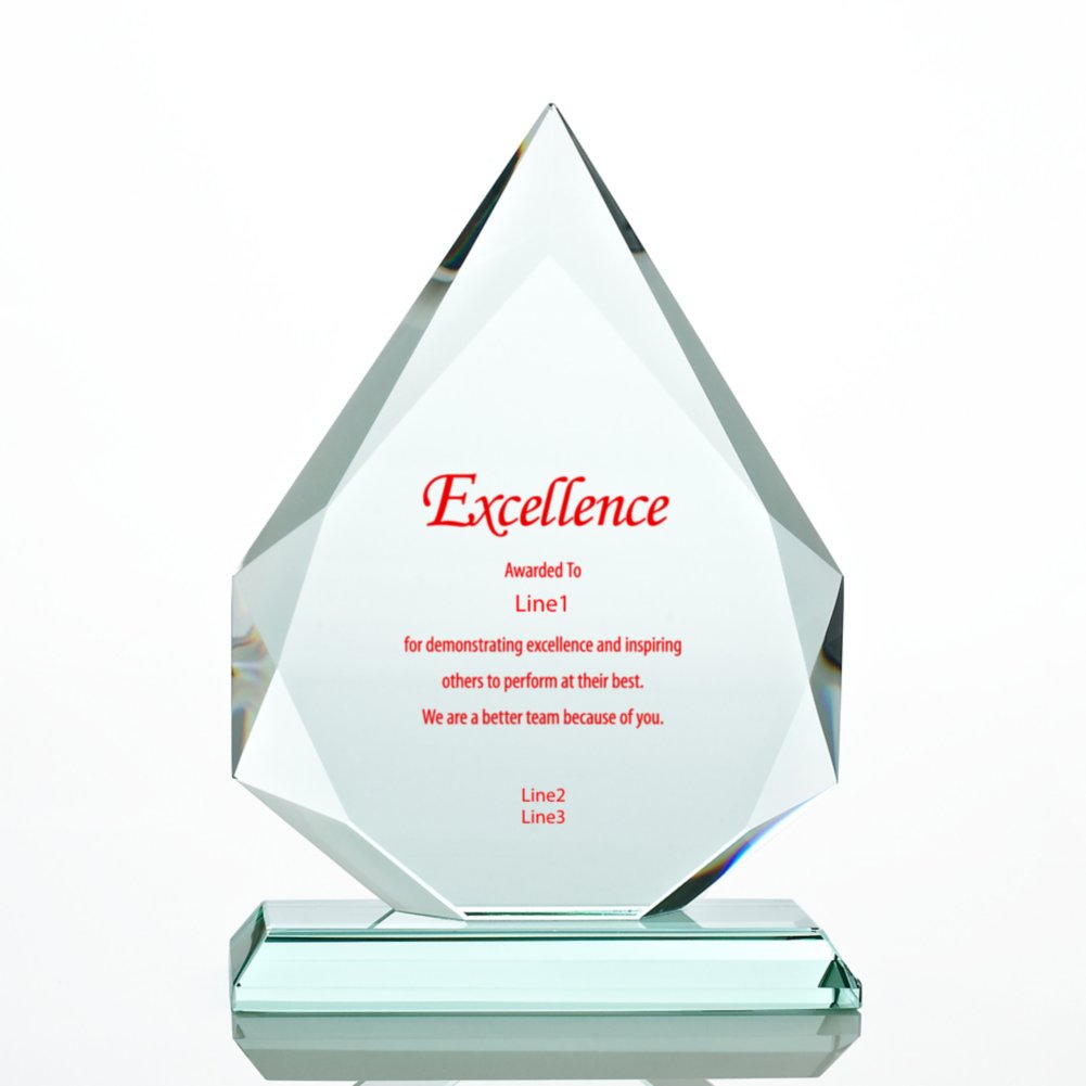 Premium Jade Trophy - Beveled Flame