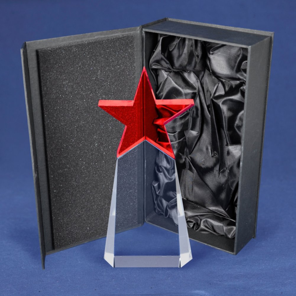 Crystal Star Pinnacle Trophy - Red BOX
