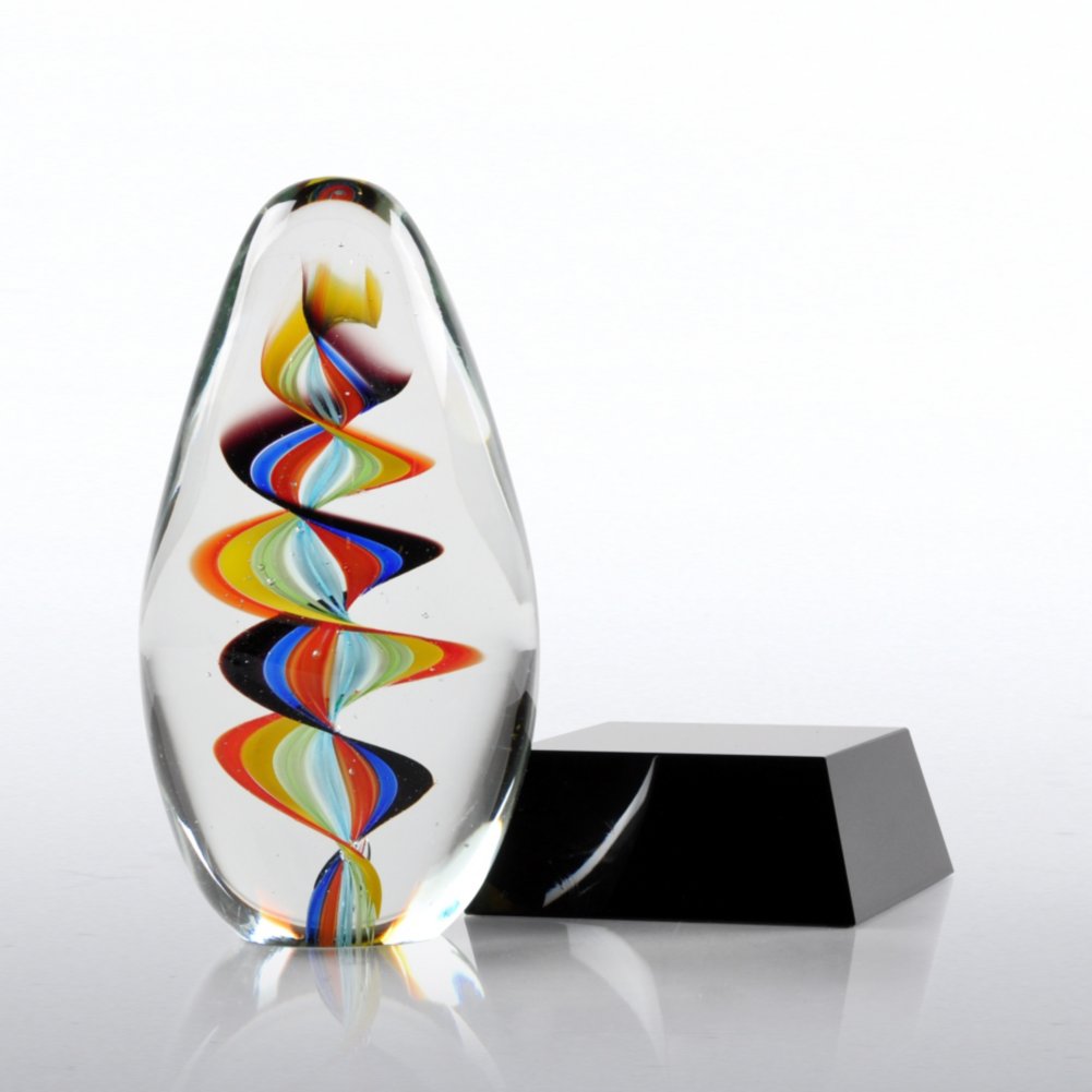 Art Glass Trophy - Rainbow Swirl OPEN