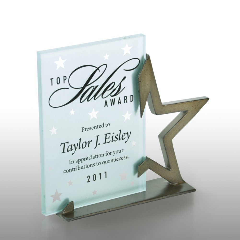 Stellar Performance Etched Award Trophy SIDE