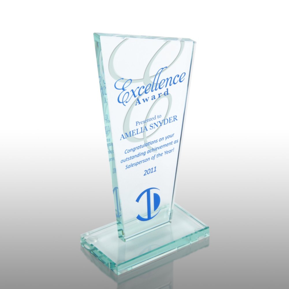 Jade Wonder Etched Award Trophy SIDE