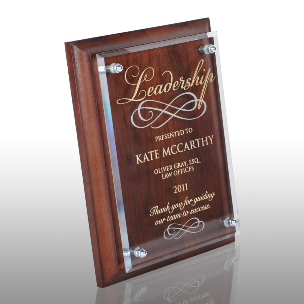 Classic Traditions Walnut Etched Award Plaque SIDE
