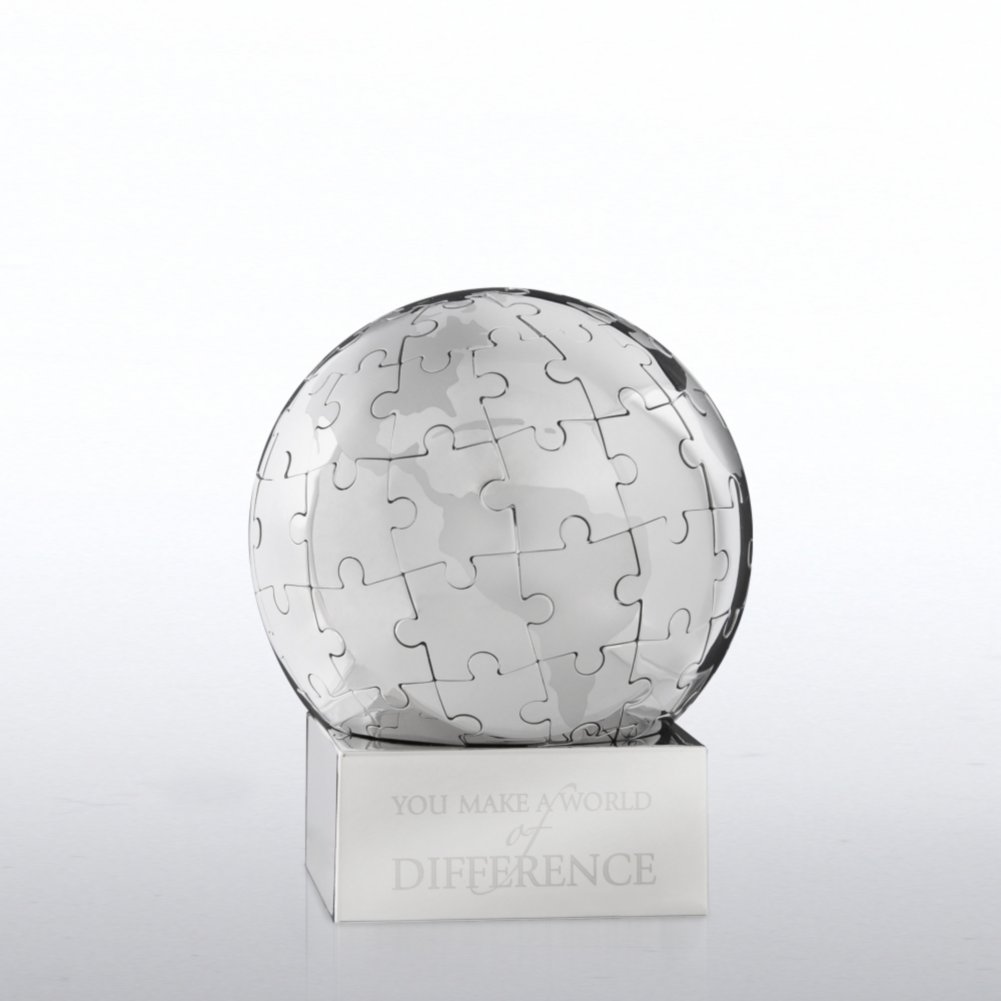 Puzzle Globe Trophy - You Make a World of Difference BACK