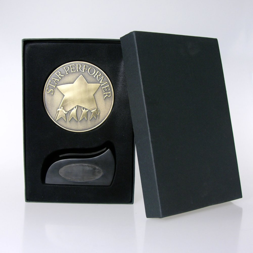 Commemorative Coin Trophy - Star Performer BOX