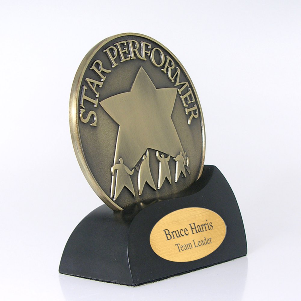 Commemorative Coin Trophy - Star Performer SIDE