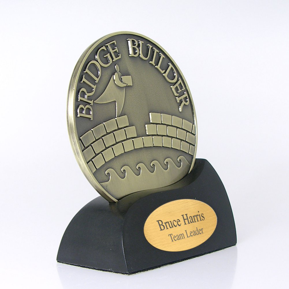Commemorative Coin Trophy - Bridge Builder SIDE