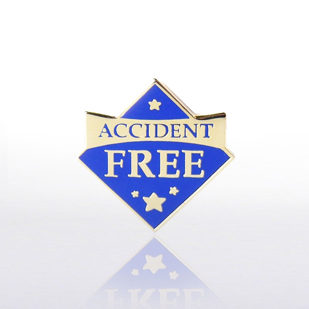 Lapel Pin - Accident Free - Blue