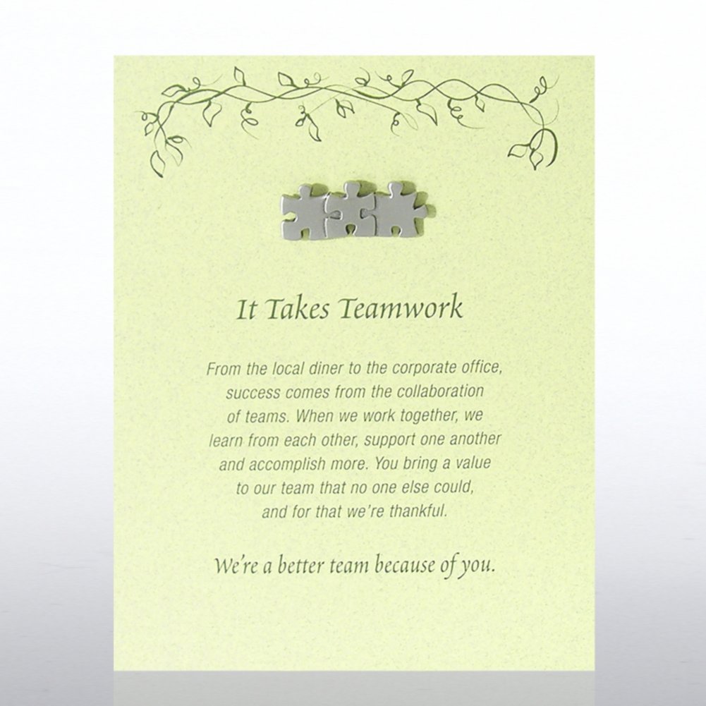 Character Pin - It Takes Teamwork - Green Card