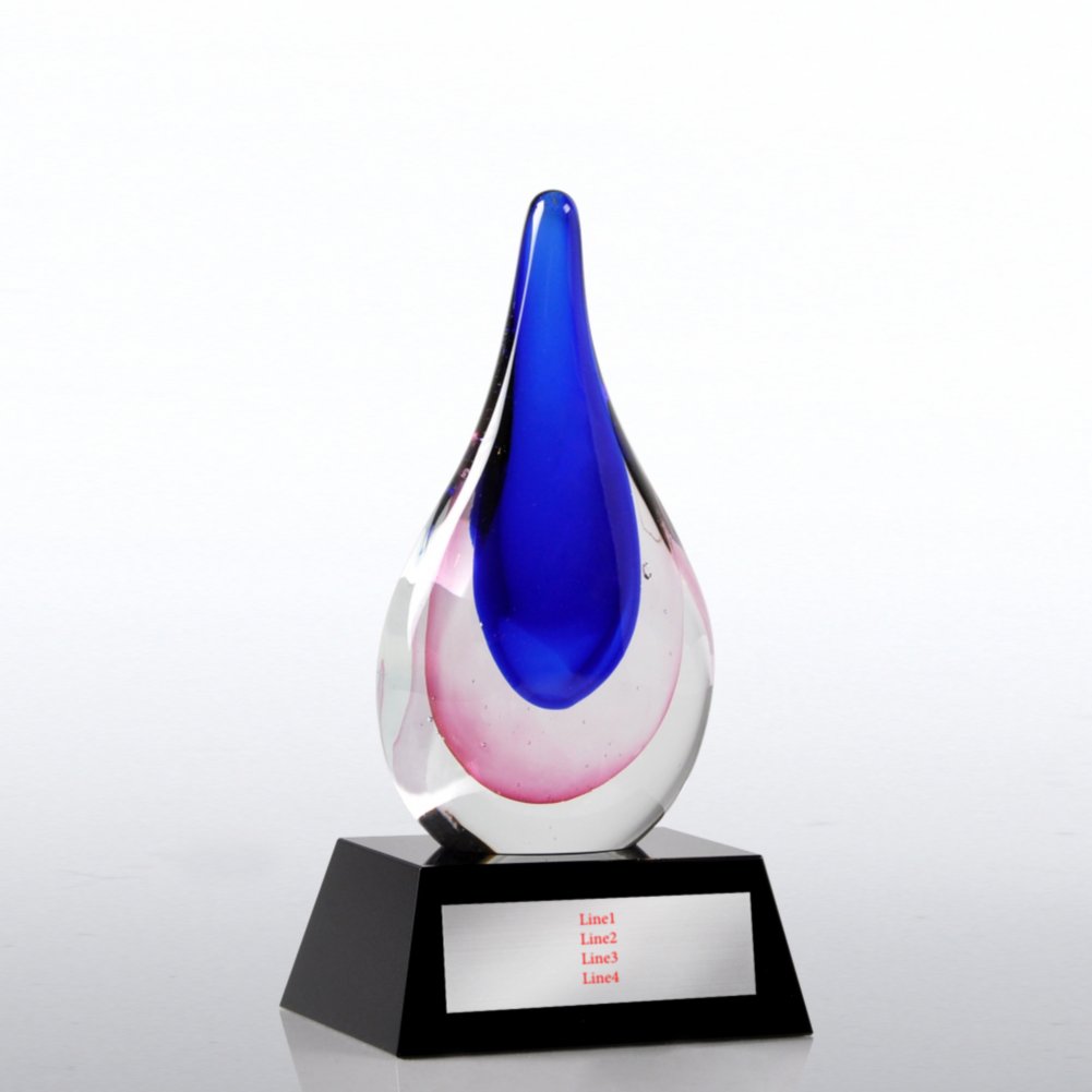 Art Glass Teardrop Trophy