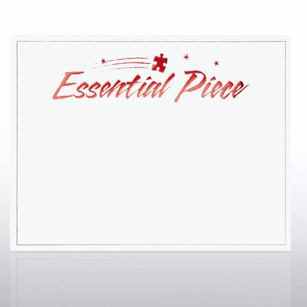 Foil Certificate Paper - Essential Piece - White w/ Red