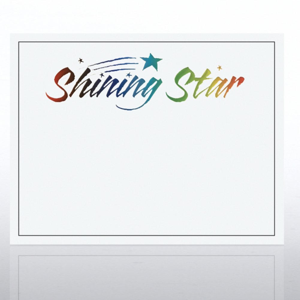 Foil Certificate Paper - Shining Star - White w/ Rainbow